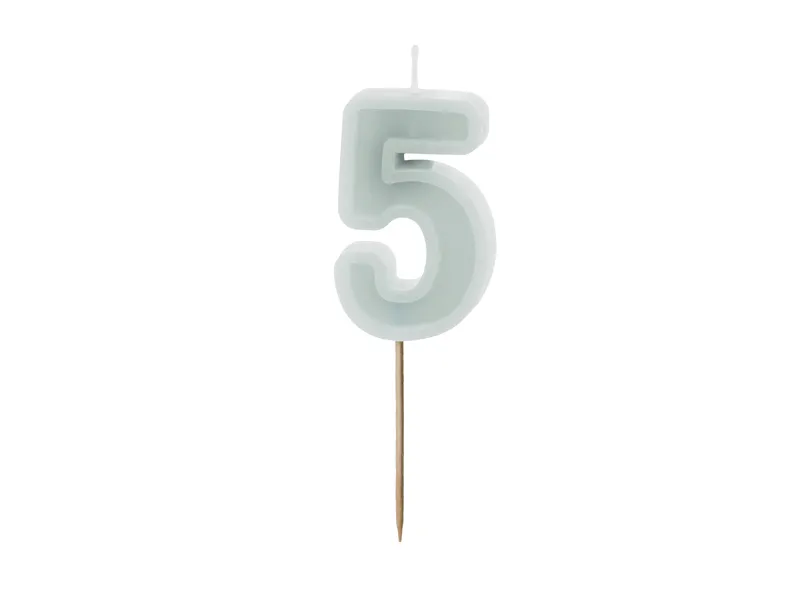 Vela de Aniversário Verde Light 6cm nº5