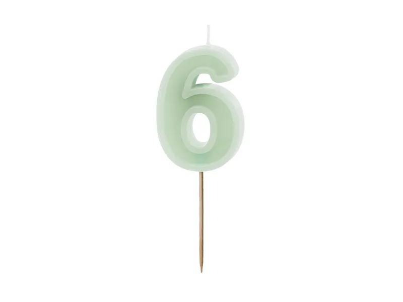 Vela de Aniversário Verde 6cm nº6
