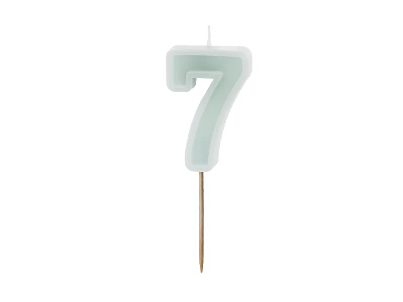 Vela de Aniversário Verde Light 6cm nº7