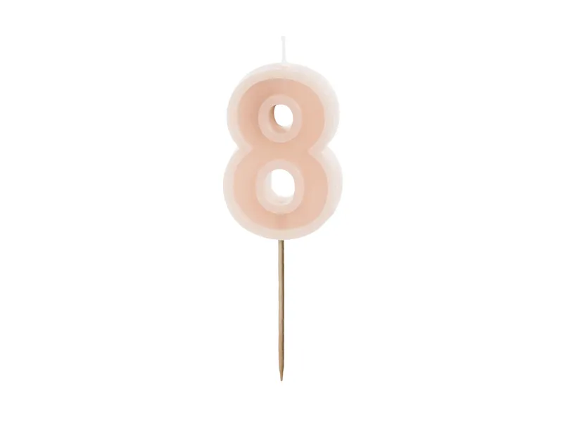 Vela de Aniversário Rosa Dusty 6cm nº8