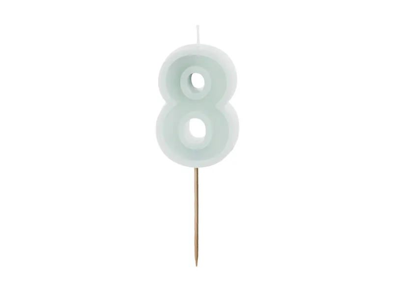 Vela de Aniversário Verde Light 6cm nº8