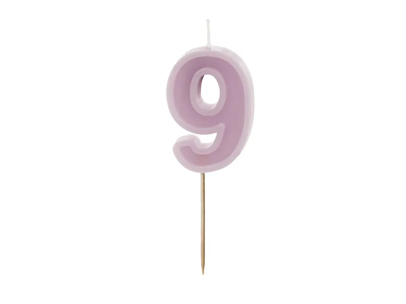 Vela de Aniversário Violeta 6cm nº9