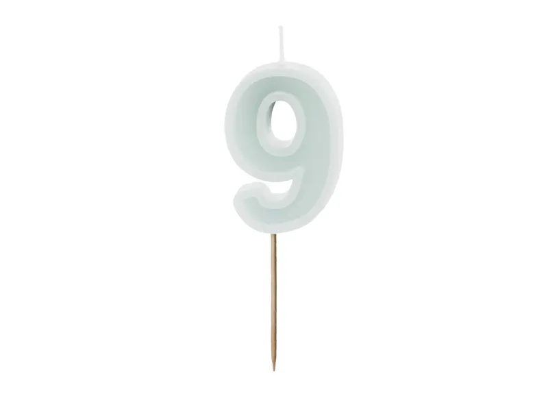 Vela de Aniversário Verde Light 6cm nº9