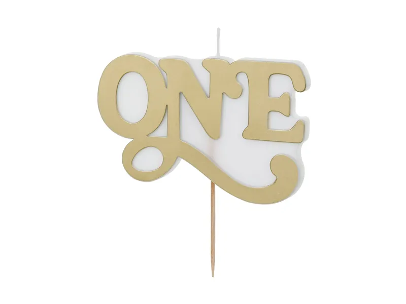 Vela Aniversário 3,8x6,5cm ONE Dourada