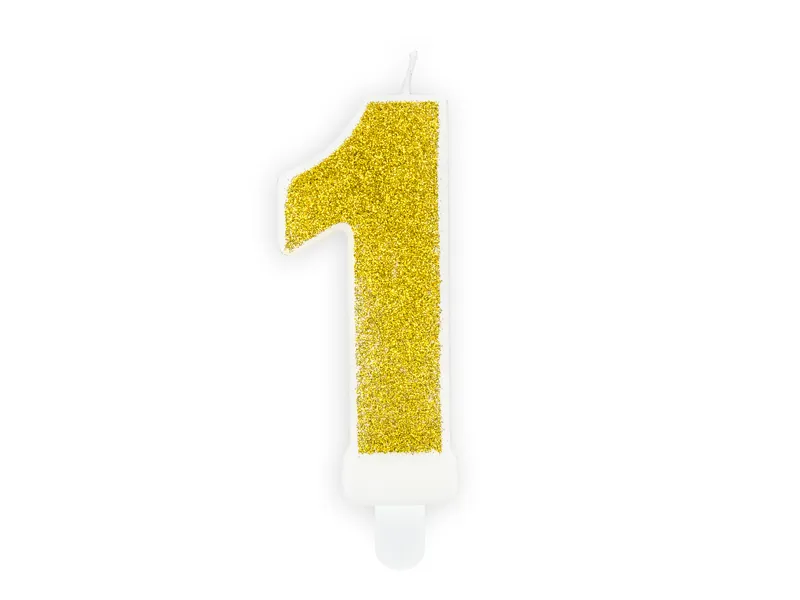 Vela Aniversário 7cm Dourado Glitter nº1
