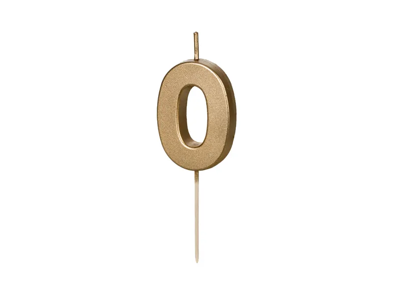 Vela Aniversário 4,5cm Dourado nº0