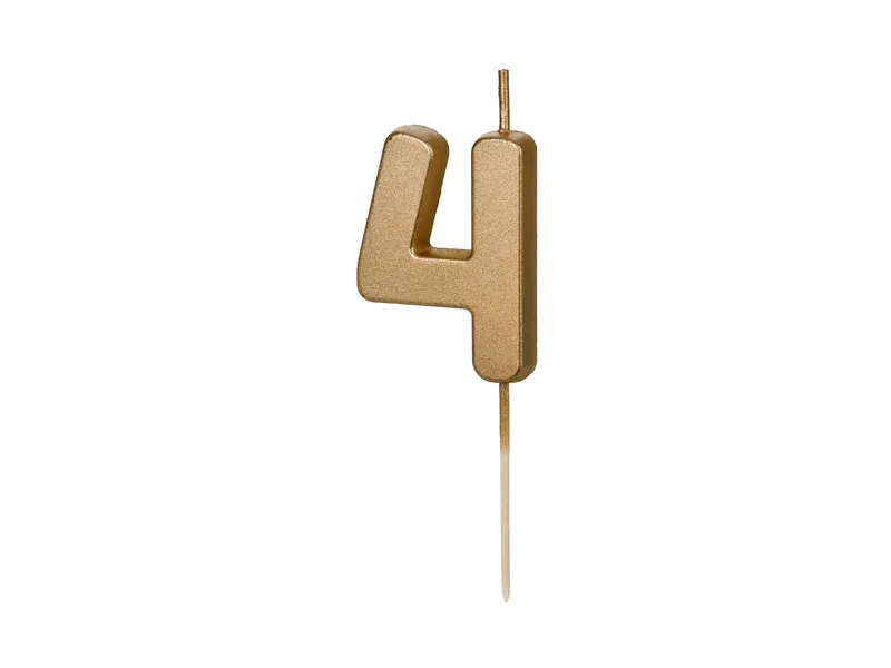 Vela Aniversário 4,5cm Dourado nº4