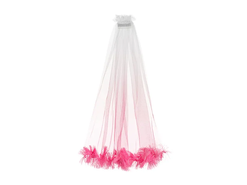 Véu com Franjas Rosa 69cm