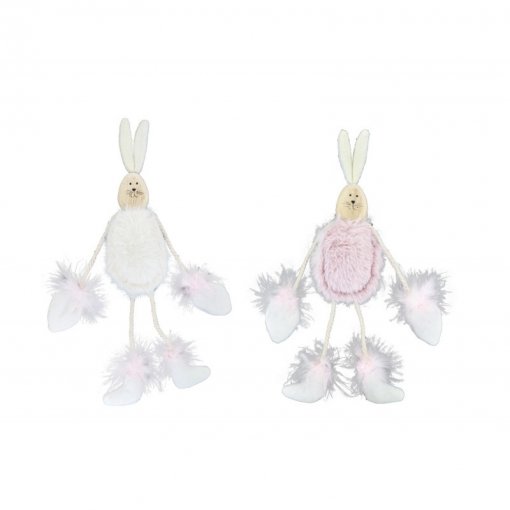 2 Coelhos de tecido 6x2.5x27cm 