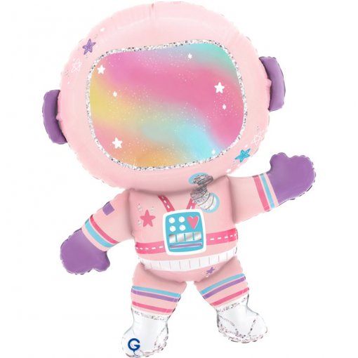 Balão Foil 54x69cm Astronauta Rosa