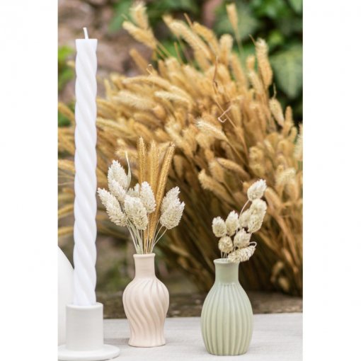 Vaso de Cerâmica 4,5x8,5cm Riscado - Verde Sage