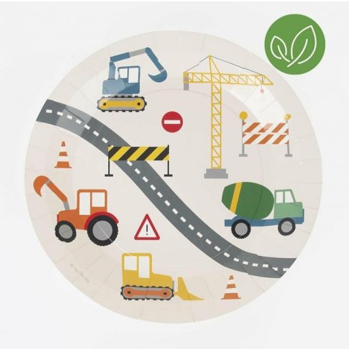 8 Pratos 22cm Construção