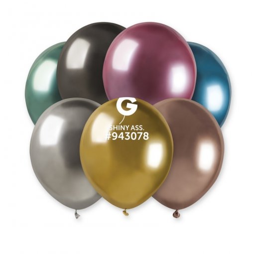 100 Balões latex 5'' (12cm) cor Sortido Shiny - AB50