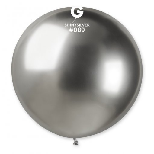 1 Balão latex 31'' (80cm) cor Shiny Silver #089 - GB30