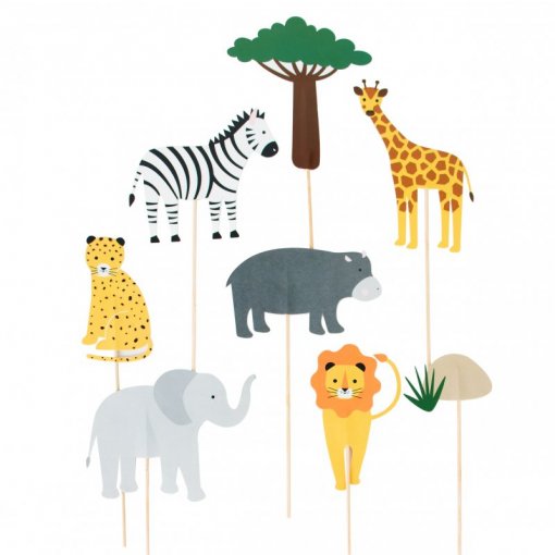 8 Topos de Bolo 22x27cm Safari