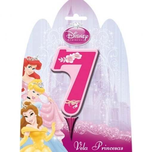 Vela de Aniversário nº7 Princesas Disney
