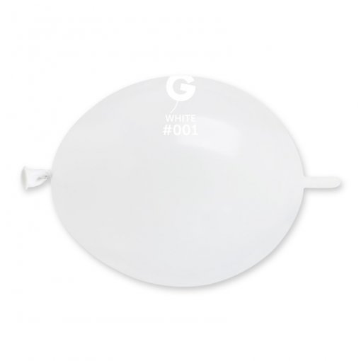 100 Balões latex G Link 6'' (16cm) cor White #001 - GL6