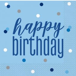 Birthday Glitz Rosa & Prateado / Azul & Prateado